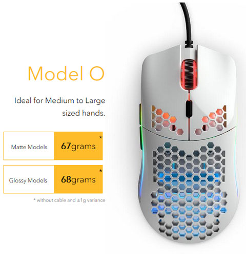 Glorious Model O Minus GOM-WHITE Matte White Gaming Mouse Gaming